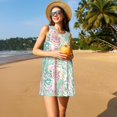 thumbnail image 3 of Fotbe Watercolor Tiger Vestido de Verano sin Mangas para Mujer – Vestido Midi Línea A, Estilo Camiseta Floral, Vestido Playero Casual y Fluido, 3 of 7