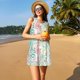 thumbnail image 3 of Balery Watercolor Tiger Vestidos de verano para mujer con estampado: vestido holgado sin mangas, vestido playero informal y cómodo para días calurosos., 3 of 7