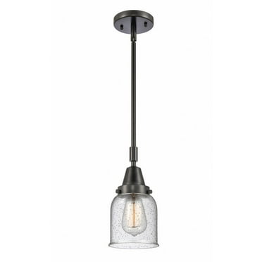 447-1S-BK-G54-Innovations Lighting-Bell - 1 Light Stem Hung Mini Pendant In Industrial Style-11.13 Inches Tall and 5 Inches Wide-Matte Black