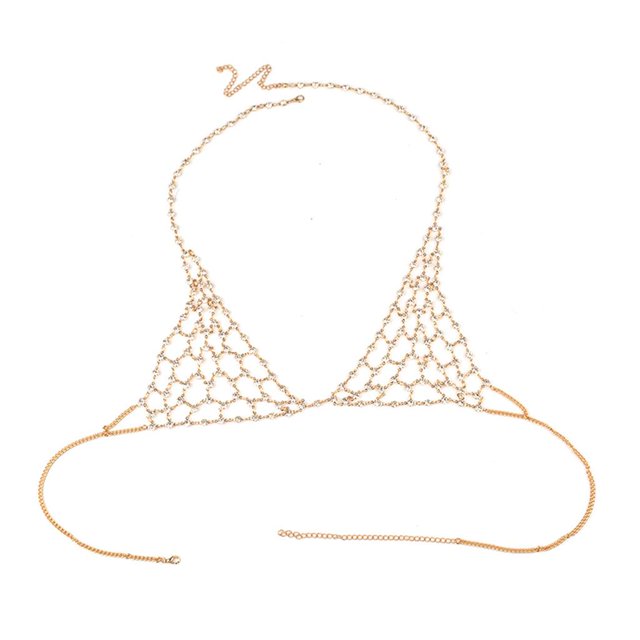 Mujer Cadenas pecho de imitación Cadena cuerpo Bikini Cadena para Joyas - Dorado