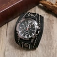 thumbnail image 2 of WNFJR Men's Vintage Hand-Stitched Cowhide Steampunk Wrist Watch, Quartz Movement, High-Quality Vegetable-Tanned Leather Band, 2 of 3