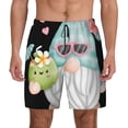 thumbnail image 2 of Picia Summer Gnome,Cute Gnome pattern Mens Swim Trunks with Compression Liner Stretch Beach Shorts Quick Dry with Zipper Pockets No-Chafing Board Shorts-Large, 2 of 9