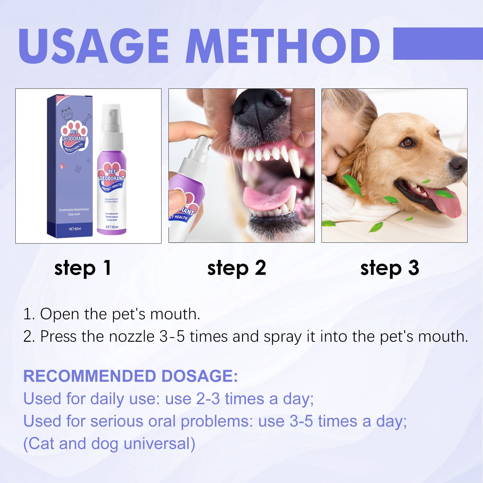 Alvantor Mint Flavor Dog Breath Freshener Spray for Pets with Tartar Control - 2.02 fl oz