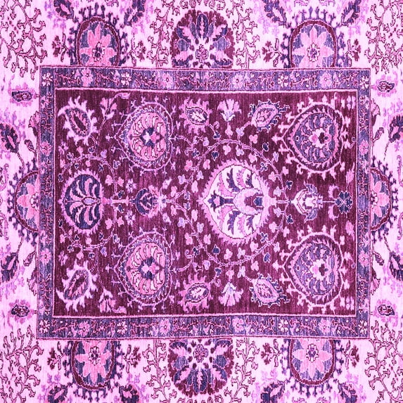 Ahgly Company Indoor Square Abstract Purple Modern Area Rugs, 8' Square