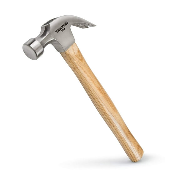 16oz Curved Claw Hammer Wood Handle Hardwood 16 Ounce 13" Long Smooth Face