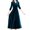 Navy Blue, variant on comerut Women Dress Solid Color Soft Long Sleeves Round Neck Big Hem Warm Mid-calf Length Plus SIze Lady Prom Dress Female Garment