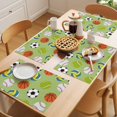 thumbnail image 5 of Green Balls Placemats Set of 4 Baseball Tennis Basketball Football Place Mats Indoor Wipeable Table Mats Washable Cloth Dining Table Placemats for Kitchen Holiday Party Home Decor 13x19 Inch, 5 of 9