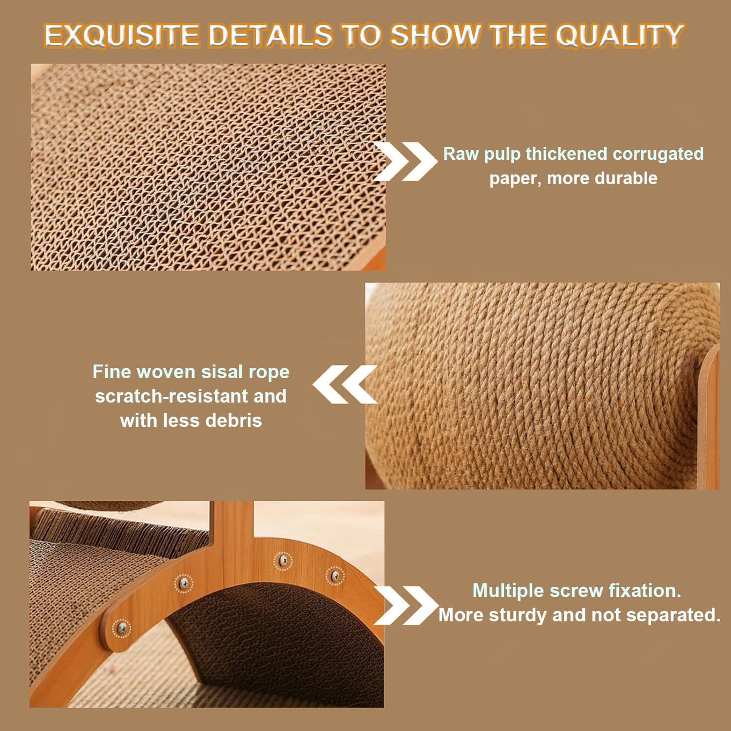 Cat Scratching Ball On Stand, Interactive Cat Scratcher, Cat Scratching Post Design With Arch Bridge Balls-Stylish Cat Scratching Board, Natural Sisal Scratcher Ball