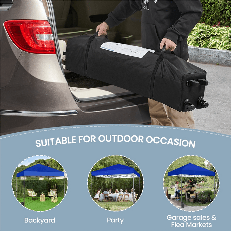 Alden Design 8x8FT Pop-up Canopy with One-Push-To-Lock Setup