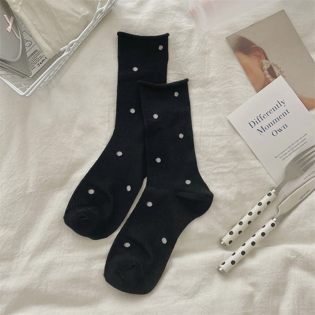 Nvzi 3 pares de calcetines de algodón para mujer, calcetines de vestir finos, suaves, cómodos y transpirables, calcetines por encima del tobillo para negocios (negro)