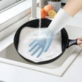 thumbnail image 3 of UNLLLL Reusable Rubber Dishwashing Cleaning Gloves For Kitchen Bathroom Non Slip Grippy Long Dish Washing Gloves With Flocked Cotton Liner Flexible Waterpr, for Indoor or Outdoor, 3 of 4
