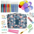 thumbnail image 2 of NBPOWER 67pcs Crochet Kit for Beginners, Knitting Kit Includes Chunky Yarn, Knitting Needles, Crochet Hooks, Canvas Tote Bag, Crochet Accessories, Suit for Both Beginners and Experienced Crocheters, 2 of 8