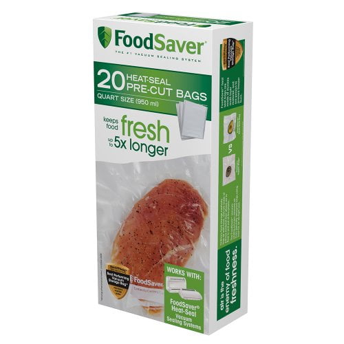 FoodSaver 1-Quart Precut Vacuum Seal Bags with BPA-Free Multilayer