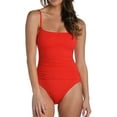 thumbnail image 2 of QHFBli Women's Sexy Ruched Side One Piece Bathing Suit Scoop Neck Spaghetti Strap Swimsuits, 2 of 6