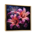 thumbnail image 2 of Designart "Pink And violet Fuchsia Fantasy IV" Floral Floater Framed Wall Decor, 2 of 7