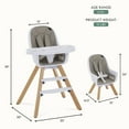 thumbnail image 4 of Evolur Zoodle 3-in-1 High Chair Booster Feeding Chair with Modern Design, Light Grey, 4 of 18
