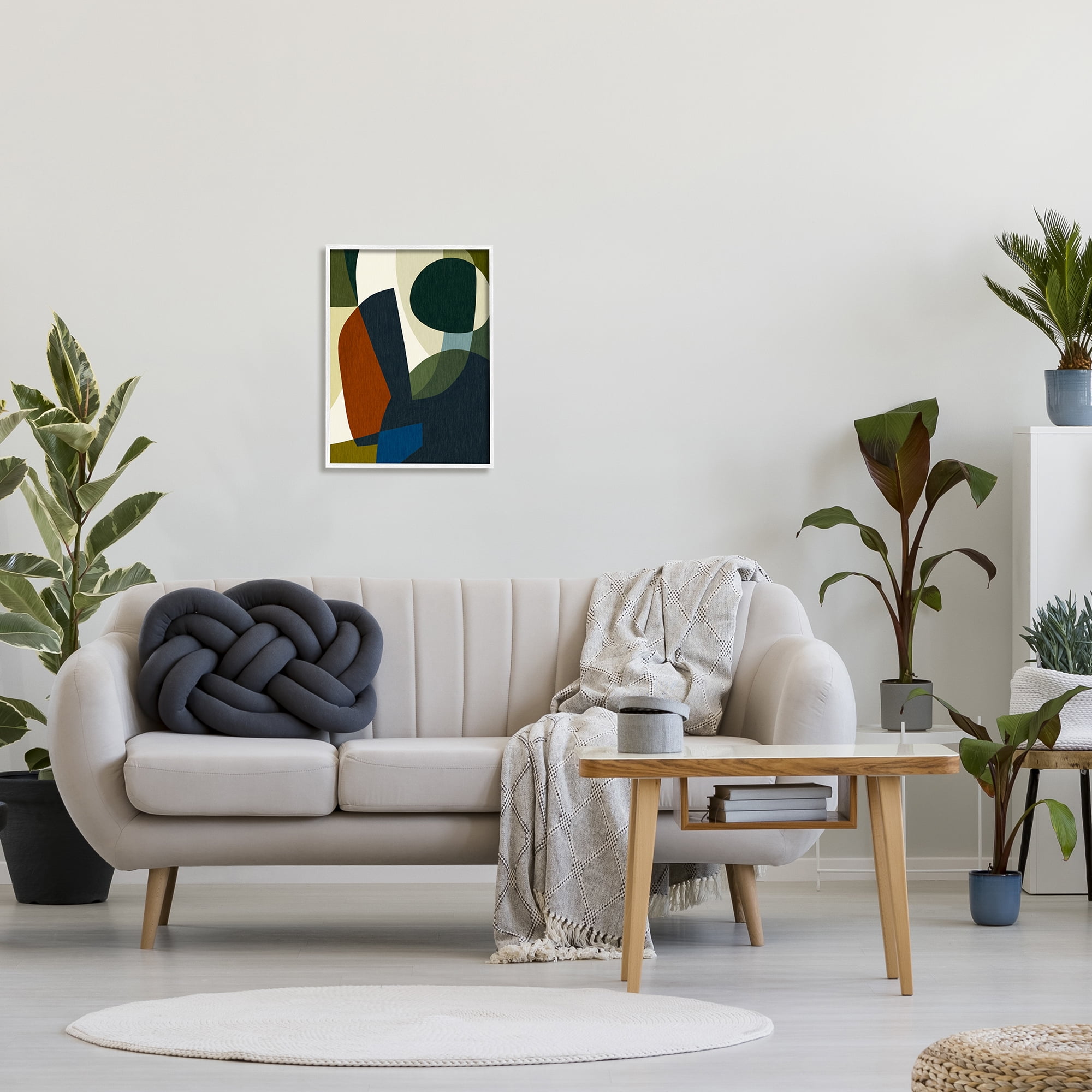 Stupell Industries Dark Geometric Pattern Abstract Painting White Framed Art Print Wall Art, 16 x 20