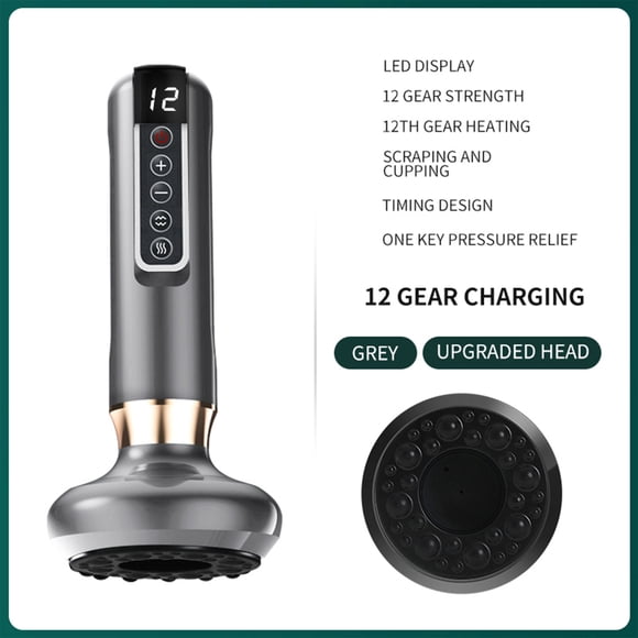 EGNMCR Cupping Set Gua Sha Massage Pressure Relief Heating Pressure Relief 12 Modes Smart Electric Cupping Portable Rechargeable Cupping Massage Tool Massage machine