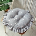 thumbnail image 2 of KUKIDSVO 40cm Round Lace Chair Cushion Velvet Floor Pillow for Living Room Bedroom Meditation(Gray), 2 of 6