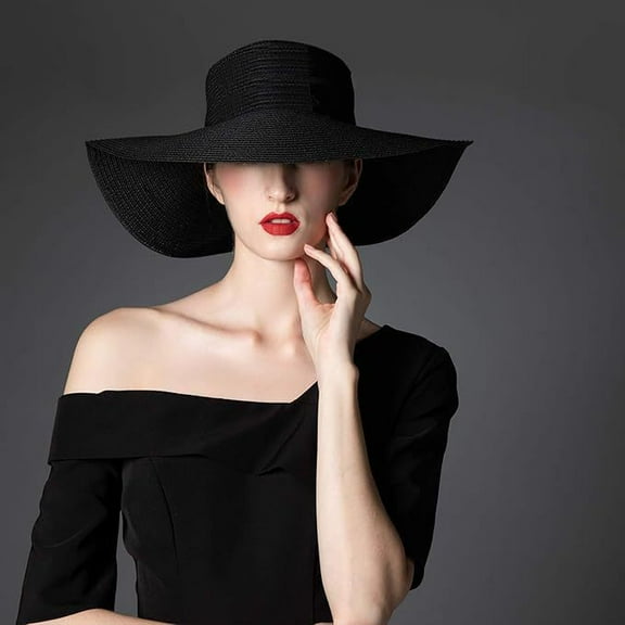 Vorkoi Beach Hats for Women Big Straw Wide Brim Summer Hat Floppy Foldable Roll up Cap Sun Hat UPF 50