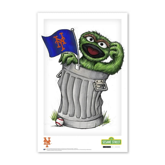 Oscar the Grouch New York Mets 11" x 17" Sesame Street Poster Print