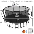 thumbnail image 7 of Jump Into Fun 16FT Trampoline 1500LBS for 10 Kids and Adults, Galvanized Anti-Rust Coating Pumpkin Outdoor Trampolines with Enclosure Net and Basketball Hoop, Gift Family Use, 7 of 7
