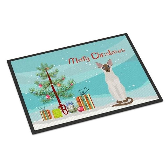 Colorpoint Shorthair Cat Merry Christmas Door Mat