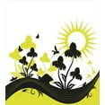 thumbnail image 3 of Ambesonne Coneflower Duvet Cover Sets, Blossoms and Insects, 2-Twin, Dark Grey and Yellow Green, 3 of 3