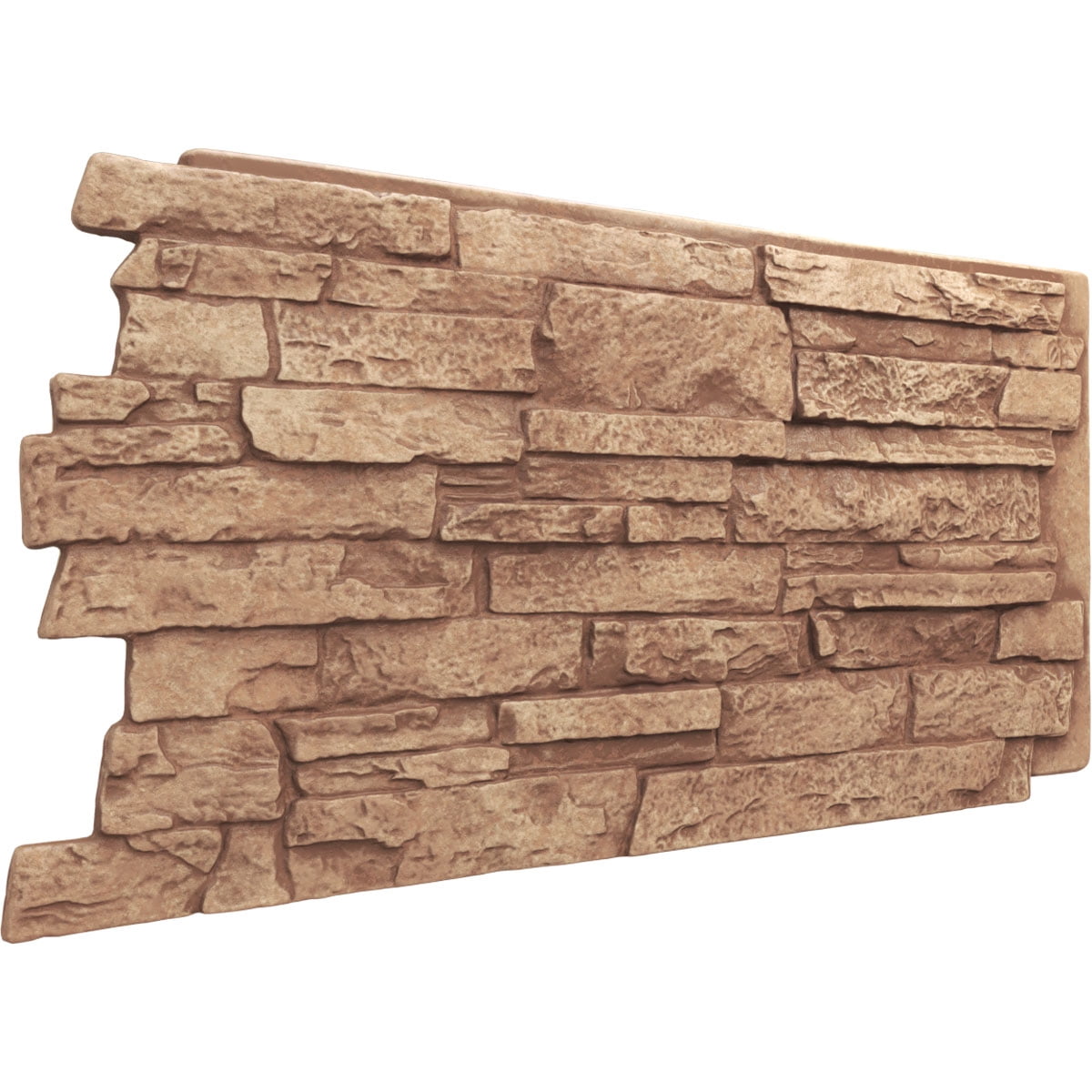 Ekena Millwork 49"W x 25 1/2"H x 1 1/4"D Acadia Ledge Stacked Stone, StoneWall Faux Stone Siding Panel, Wheat Field