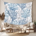 thumbnail image 2 of Navy Blue Coral Coastal Large Tapestry for Bedroom Wall Hanging Tapestry,Summer Beach Seaside Nautical Ceiling Backdrop Tapestries Poster Blanket Wall Decor for Teens Room Living Room Dorm 86" x 104", 2 of 8