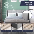 thumbnail image 3 of ijuicy King Size Bed Frame,Upholstered Platform Bed Frame with Wingback Headboard and 2 Pockets/Wooden Slat Support (King, Dark Grey), 3 of 7