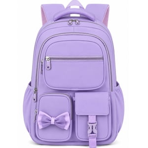 DAKIMOE Kids School Backpack with Bow, Purple