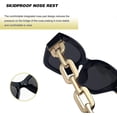 thumbnail image 3 of Retro Cat Eye Sunglasses For Women Hexagon Narrow Rectangle Frame Metal Chain Arm Luxury Sunglasses, 3 of 4