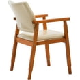 thumbnail image 6 of NOB Mid-Century Dining Side Chair with Faux Leather Seat in Beige, handrail Chair, 6 of 18