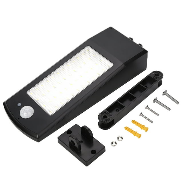 Lámpara de pared LED con energía solar, lámpara con sensor impermeable, color blanco y negro con control remoto