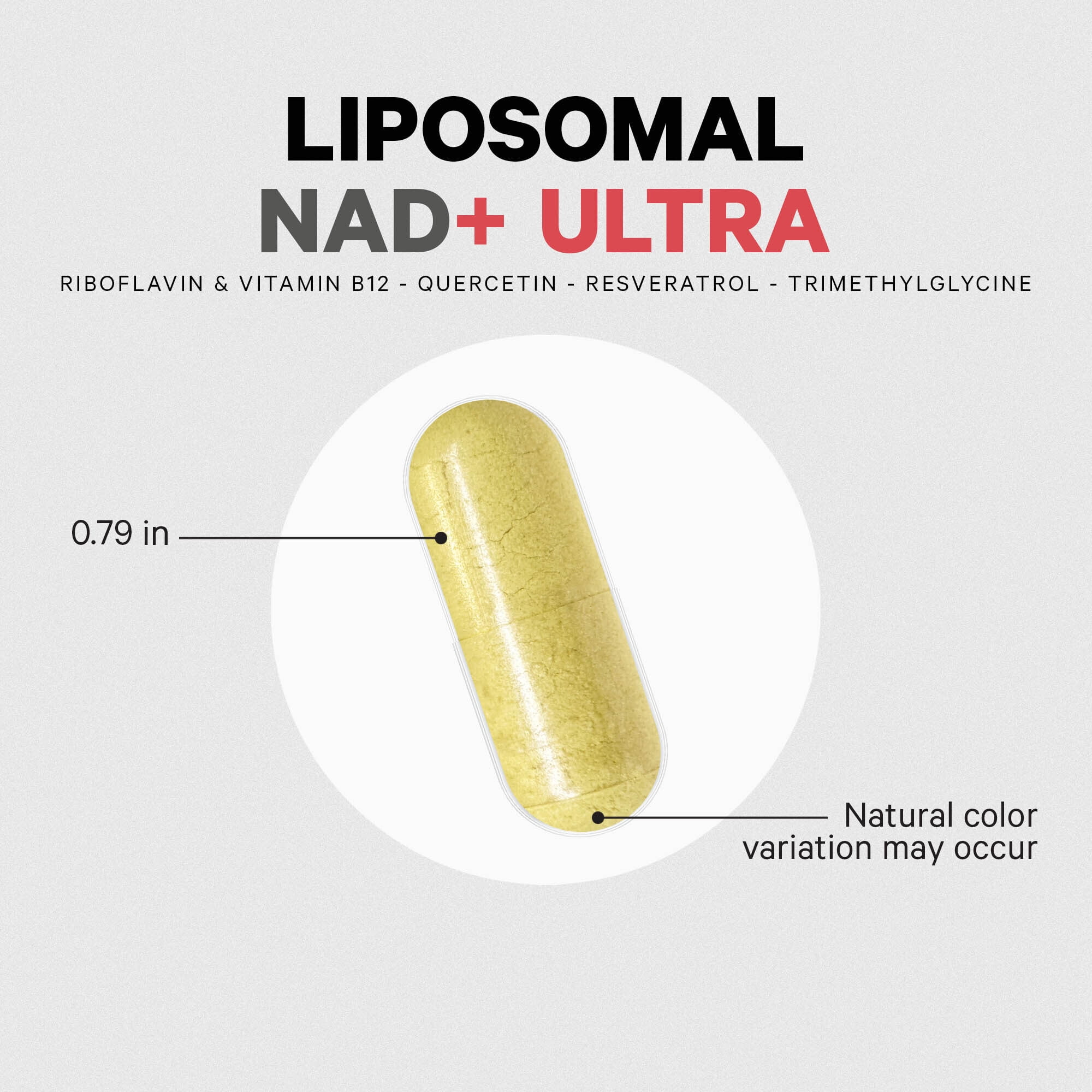 Codeage Liposomal NAD+ Ultra, Trans-Resveratrol, Quercetin, Betaine, Riboflavin, Vitamin B12, 90 ct