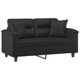 thumbnail image 4 of vidaXL 2-Seater Sofa with Pillows&Cushions Black 47.2" Faux Leather, 4 of 19
