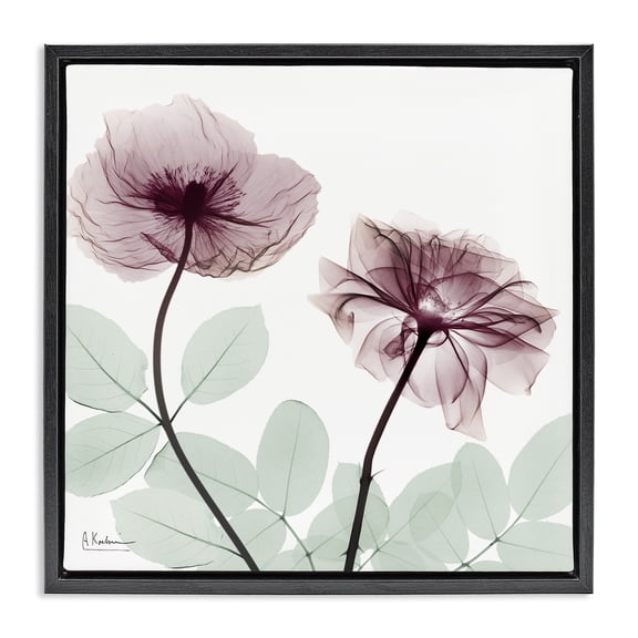Stupell Industries Delicate Floral Bunches Floral Painting Black Floater Framed Canvas Art Print Wall Art, 18 x 18