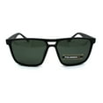 thumbnail image 2 of Polarized Mens Minimal Thin Plastic Horn Rim Hipster Sunglasses Matte Black Green, 2 of 4