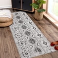 thumbnail image 2 of Hasoo Runner Rugs 2' x 6' for Bedroom Retro Area Rugs for Living Room Foldable Non-Slip Machine Washable Rug for Hallway Kitchen Gray, 2 of 5