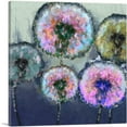 thumbnail image 1 of ARTCANVAS Colorful Dandelion Navy Blue Teal Pink Square Canvas Art Print - Size: 36" x 36" (0.75" Deep), 1 of 9