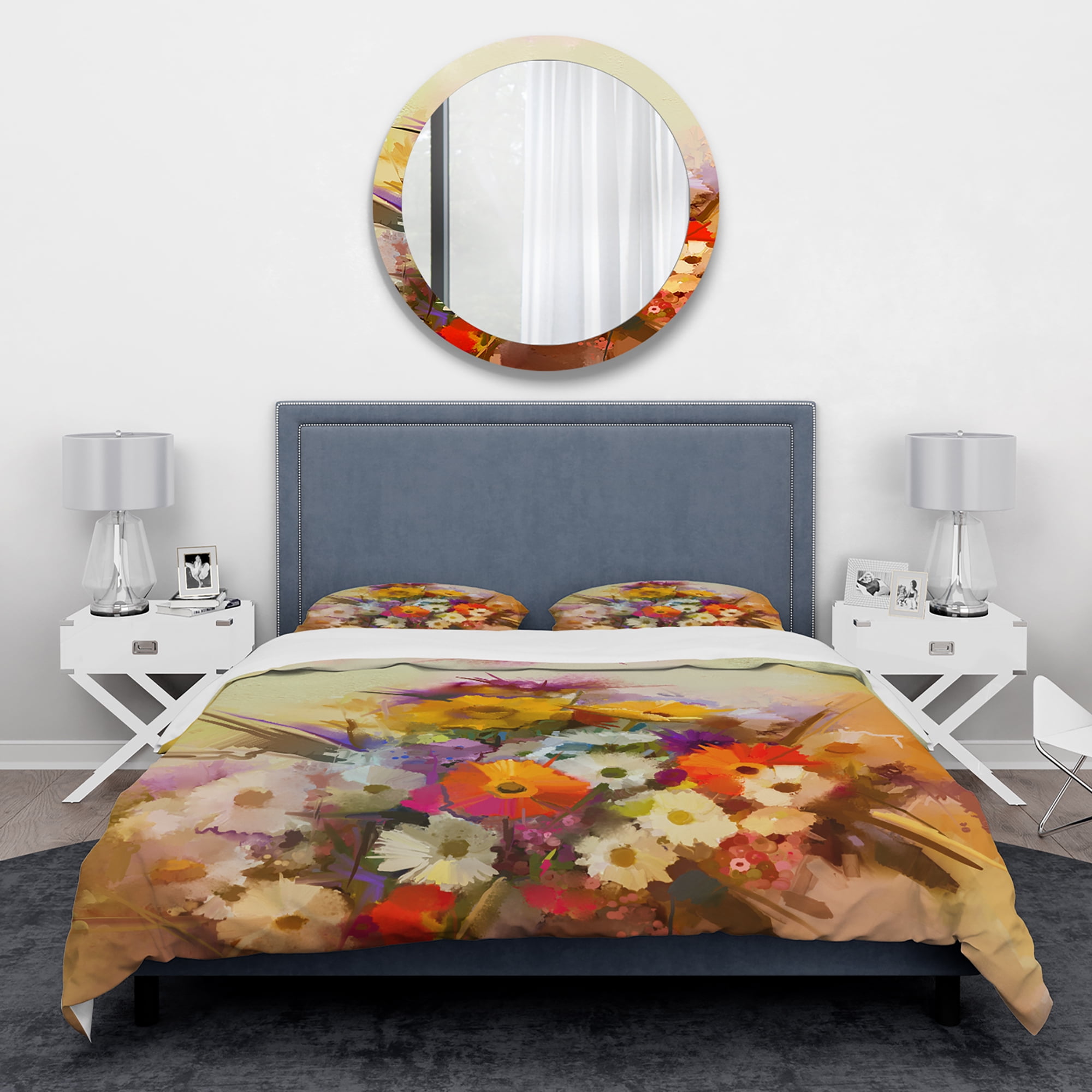 Designart 'Hand Painted Bouquet of Flowers' Traditional Duvet Cover Set