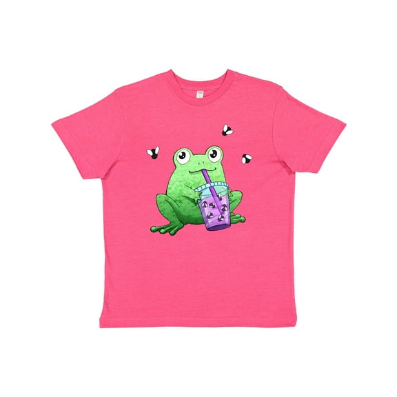 Inktastic Boba Toad Cute Frog with Tea Youth T-Shirt