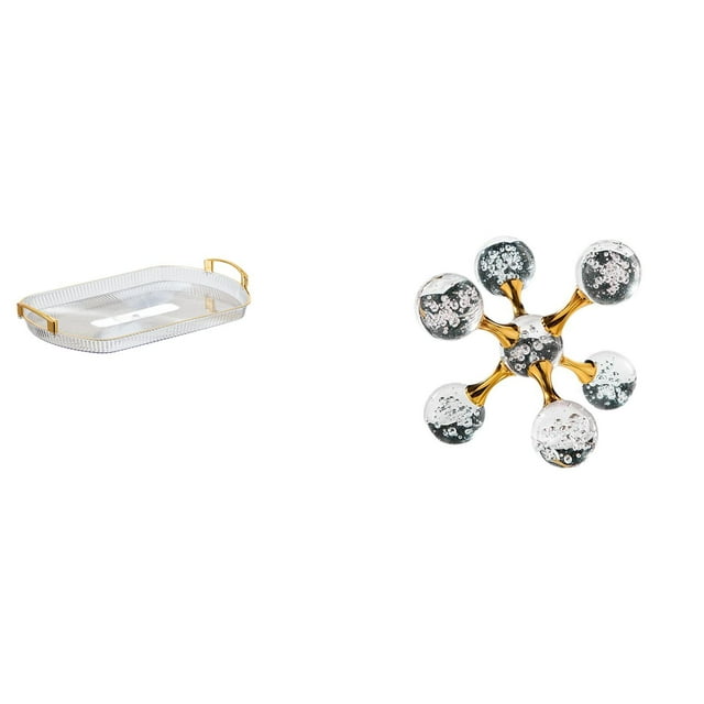 Bandeja de almacenamiento,Bandeja rectangular para servir frutas y postres de cocina,Bandeja decorativa organizadora multifunción para el hogar,Figura de escritorio,Figura esférica para