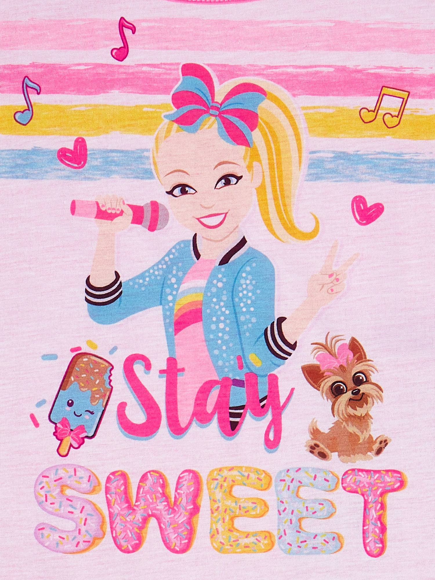 JoJo Siwa Girls Short Sleeve Top & Shorts, 2 Pc Pajama Set, Sizes 4-10