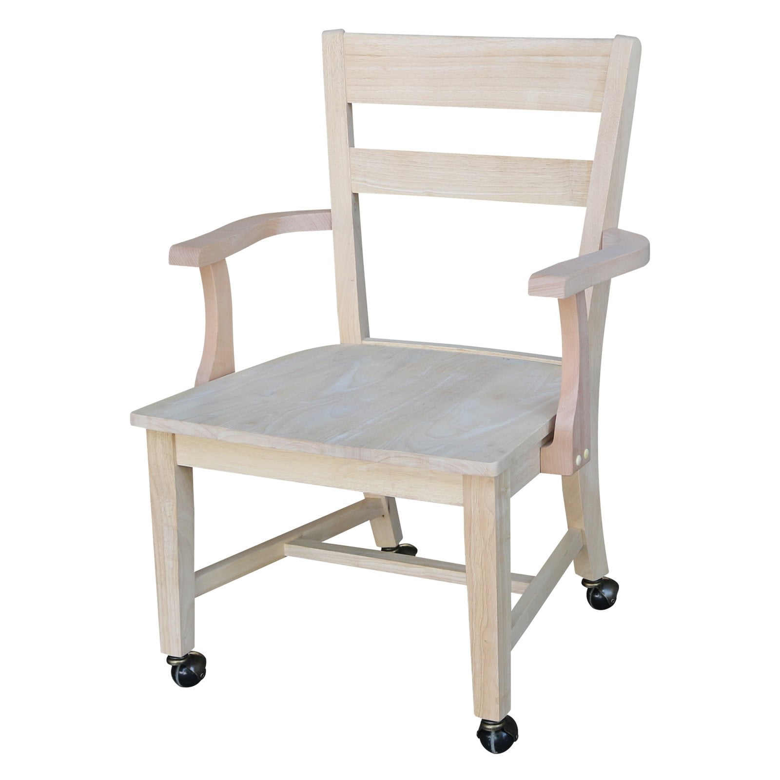International Concepts Unfinished Dining Chair with Casters