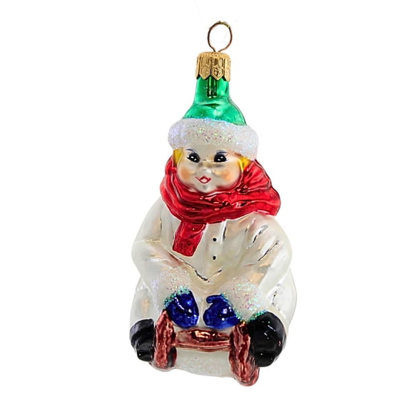 Christopher Radko Company 3.50In Here I Go, Glass, Ornament Sled Snow Sport 961860