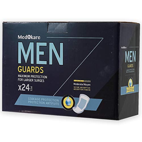 Medokare Incontinence Pads for Men 24pack Discreet Maximum Absorbency