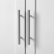 Crosley Furniture Savannah MDF Wood Wall Cabinet in White/Chrome