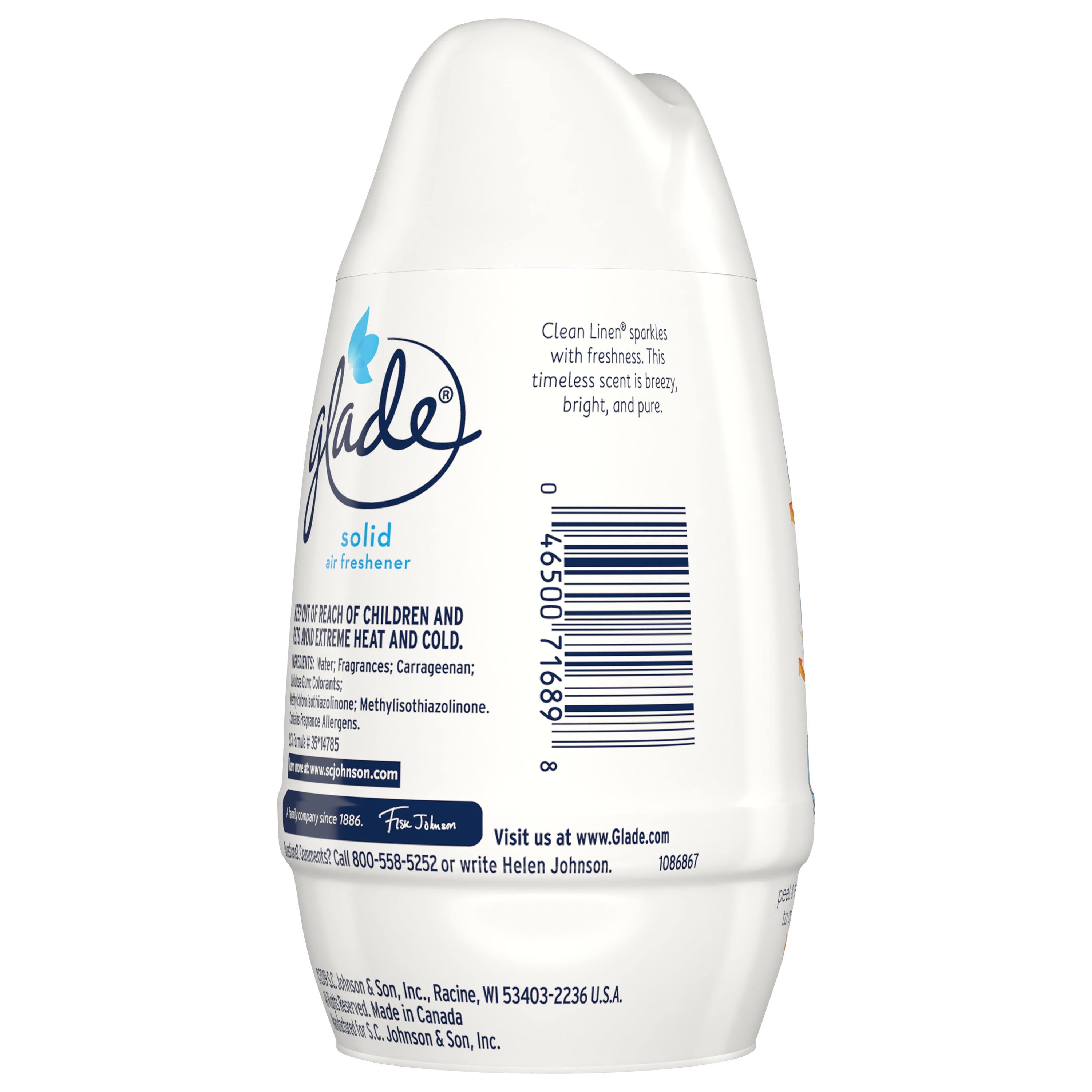 Glade Solid Air Freshener 1 CT, Clean Linen, 6 OZ. Total 